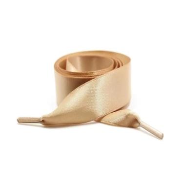 Imagem de Width Silk Satin Shoelaces Ribbon Shoe Laces Boots Women Sneakers ShoeLace (Color : Khaki, Size : 80cm)