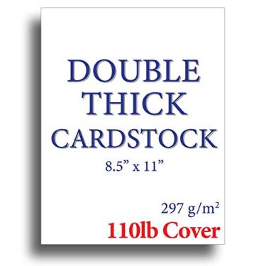 Imagem de Cartolina grossa dupla ultra pesada com cobertura de 50 kg - Branco brilhante - 21,5 x 28 cm - Para impressoras a jato de tinta/laser (200 folhas)