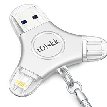Imagem de iDiskk Cofre de fotos certificado MFI de 512 GB para iPhone USB Storage FlashDrive para USB-C iPad Android Samsung para iPhone 17/16/15/14/13/13 pro/12/12 pro/11 Pro/XR/X, bastão de foto para