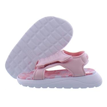 Imagem de adidas Sandália infantil unissex Adilette Comfort Slide, Rosa/branco-rosa, 4 Toddler