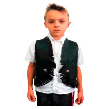 Imagem de Colete Junino Masculino Infantil com Franja Country Cowboy Boiadeiro Peão de Rodeio Festa Junina Arraiá Quadrilha Querme