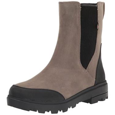 Imagem de BOGS Bota de chuva feminina Holly Tall Chelsea de couro, Cinzento-acastan, 8.5