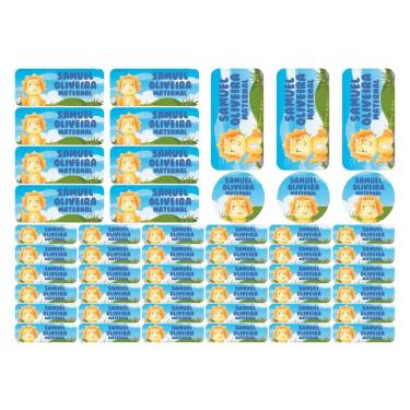 Imagem de Adesivo Etiqueta Escolar Personalizado Vinil Dinossauro 50 UN