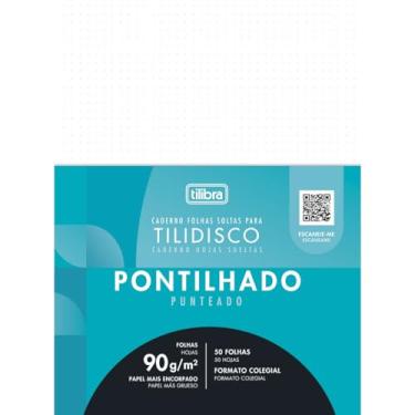 Imagem de Tilibra - Refil para Tilidisco Colegial Folhas Cinzas Pauta Branca 50 Folhas, 90 g/m² - furação para 9 discos