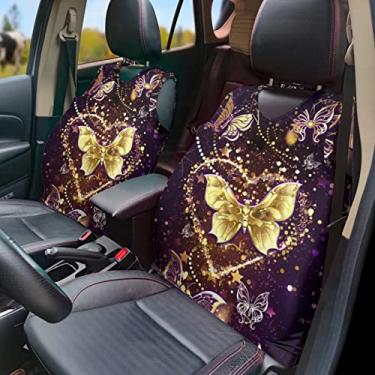 Imagem de GOSTONG Colete de capa de assento de carro com estampa de borboleta amarelo Blink, capa de assento frontal moderna universal acessórios de decoração