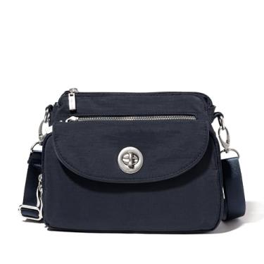 Imagem de Baggallini Calais Bolsas transversais femininas 25 x 17 cm, leve, resistente à água, bolsa de viagem com proteção RFID, Azul-marinho francês, One Size