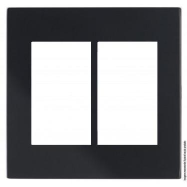 Imagem de Placa Para 6 Modulos Com Suporte 4X4 Brs12478-8Bk. - Blux Recta Black 