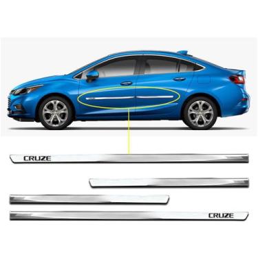 Imagem de Friso Lateral Slim Cruze 2011 a 2023 Kit Cromado Personalizado 4 Porta
