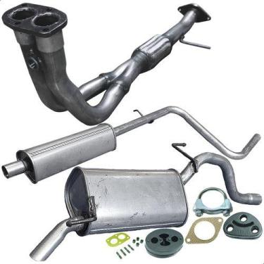 Imagem de Kit Escapamento Tubo + Abafador + Traseiro Palio 1.0 96 A 01 - ScapJá