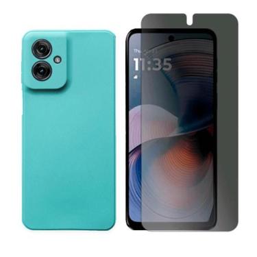 Imagem de Capa Aveludada Para Motorola Moto G55 + Pelicula Privacidade - GR Glob