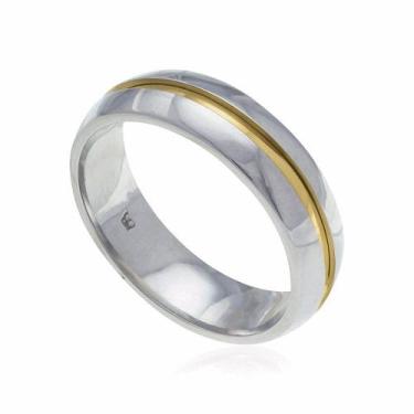 Imagem de Aliança de namoro anel de compromisso aço banhado a ouro 18k rose romm