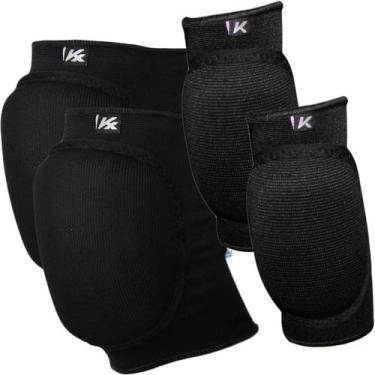 Imagem de Kit Goleiro De Futsal Joelheira + Cotoveleira Kanxa Profissional, Pret