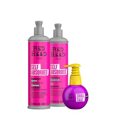 Imagem de Kit Tigi Bed Head Self Absorbed Shampoo Condicionador E Small Talk Leave-In (3 Produtos)