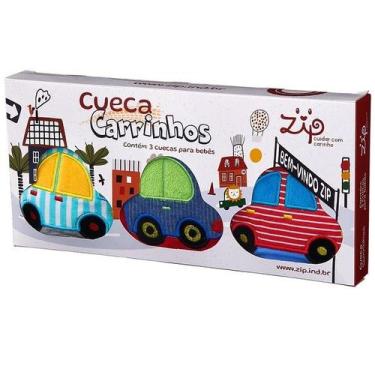 Imagem de Kit com 3 Cuecas Infantil Carros II ZIP, 6-12 MESES