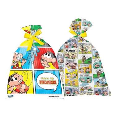 Imagem de Sacola Plástica Festa Turma da Mônica - 08 Unidades - Festcolor - Rizz