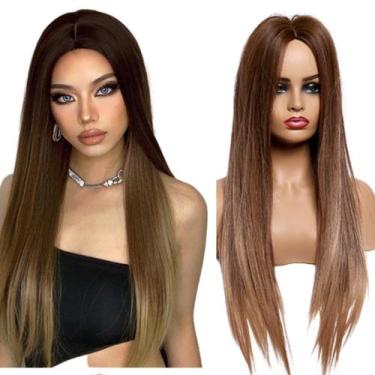 Imagem de Peruca Wig 100% Orgânica Pode Pranchar Super Natural Lia Sem Franja Om