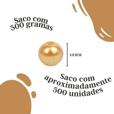Imagem de Pérola Dourada 10Mm Pacote Com 500 Gramas - Nybc