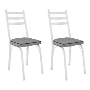 Imagem de Kit 2 Cadeiras de Cozinha Luisiana Estampado Platina Pés de Ferro Bran
