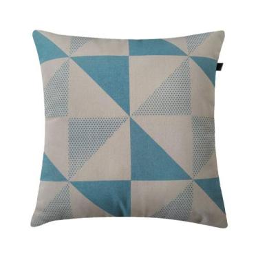 Imagem de Almofada Natural Triangulos 40x40cm Azul - FASTLAR