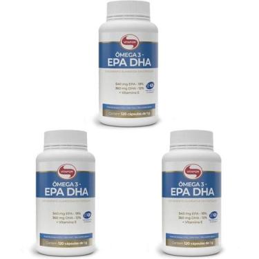 Imagem de Ômega 3 EPA DHA 120 cápsulas Vitafor - 3 unidades - Vitamina E