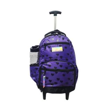 Imagem de Mochila Estampada Delicada Rodinhas Feminina Adulto Juvenil - Denlex