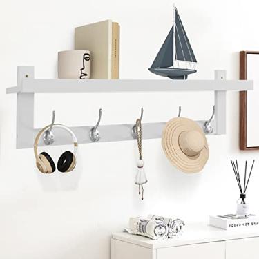 Imagem de Cabide montado na parede 5 ganchos tri, suporte de parede elegante, cabide de parede, cabide de cabide para casaco, chapéu, toalha, bolsa, roupões, lama, banheiro, entrada