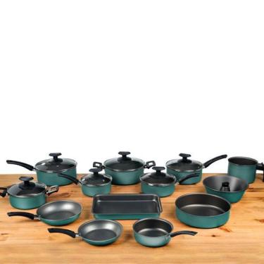 Imagem de Conjunto Panelas 13 Peças Teflon Antiaderente Turquesa - Alumínio Impe