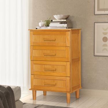 Imagem de Cômoda Em Madeira Maciça 4 Gavetas Chicago 110 Imbuia