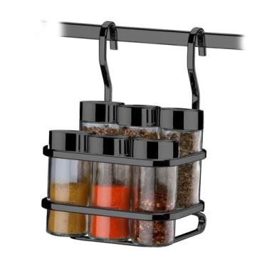 Imagem de Suporte Temperos 6 Peças Para Barra De Cozinha - Aço - Future Industri