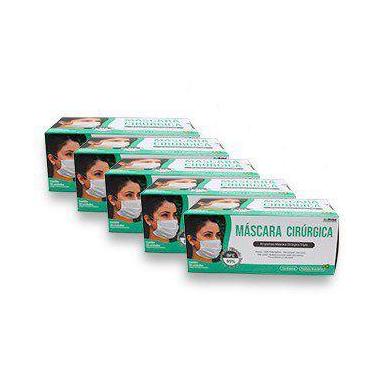 Imagem de Kit 10 Caixas de Máscara Descartável Tripla Camada Consolidada com Elá
