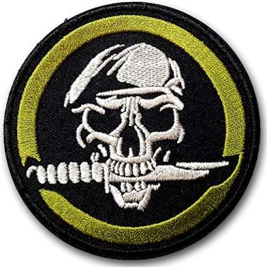 Imagem de NeatPatch Faca de caveira, boina verde, remendo das Forças Especiais do Exército dos EUA bordado em ferro no selo de comando Ranger Força Aérea USAF Liberty Eagle Militar Veterano Naval Aviador Top