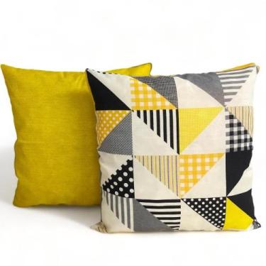 Imagem de Kit 2 Almofadas Cheias Decorativa Sala Quarto Sofá 48x48cm - JZ Enxova
