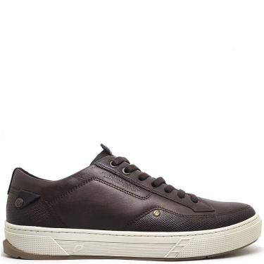 Imagem de Sapatênis Masculino Pegada Couro Marrom Elástico Casual Amortech