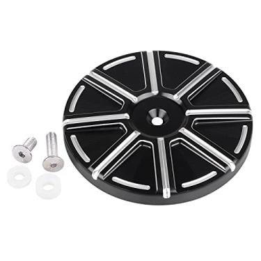 Imagem de XMMT Capa de purificador de ar com corte contrastante personalizado para Harley Softail Sportster Dyna Touring Electra Glide Road King, preta