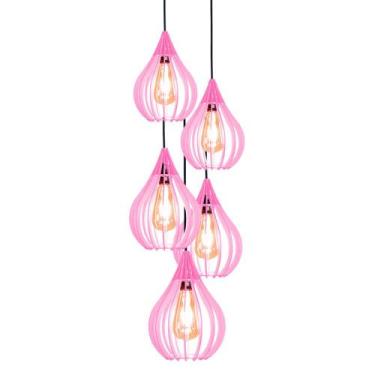 Imagem de Combo 5 Pendentes Chile, Luminária de Teto Cozinha e Sala, Lustre Gota