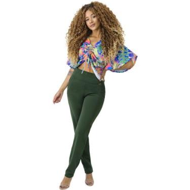 Imagem de Calça Reta Feminina Estilo Social Cintura Média com Bolso - Catwalk, M