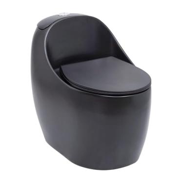 Imagem de Pingoo.casa, Vaso Sanitário Monobloco Caixa Acoplada Privada Aquarela - Preto Fosco