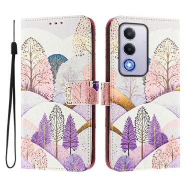 Imagem de Capa carteira para Oppo A3 Pro 5G, 3 compartimentos para cartão, 1 compartimento para dinheiro, capa flip de couro PU com padrão fofo, capa com fivela magnética à prova de choque, compatível com sem