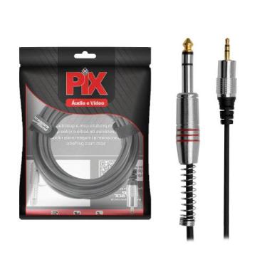 Imagem de Cabo P2 Estéreo X P10 Estéreo Blindado Profissional 10metros - PIX, 01