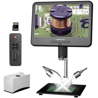 Imagem de Microscópio digital LINKMICRO LM210 LCD 260X de 10,1 polegadas com suporte