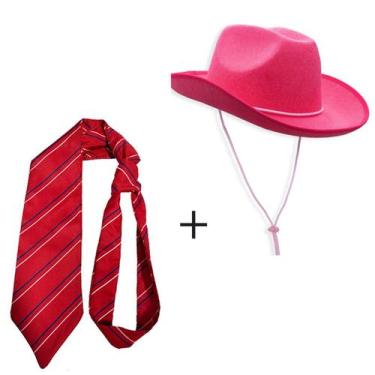 Imagem de Gravata RBD + Chapéu Rosa Liso RBD Gravata Rebelde Gravata Mia Lupita 