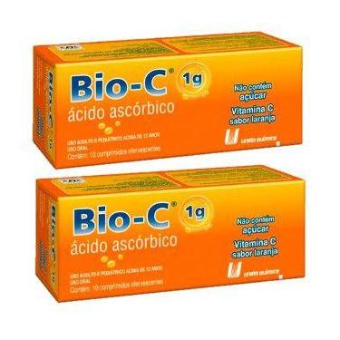 Imagem de Kit 2 Vitamina Bio-C Ácido ascórbico 10cmp - União Química - Uniao Qui