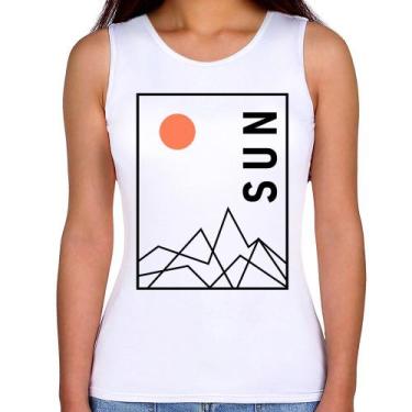Imagem de Regata Feminina Abstract Sun - Foca na Moda, Branco, G