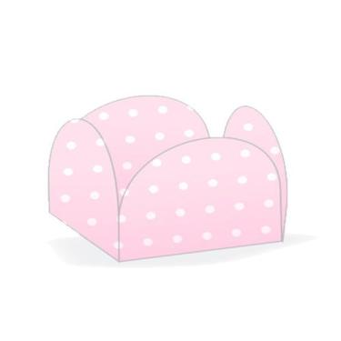 Imagem de Forminhas para Doces 4 Pétalas Poá Rosa e Branco 50 unidades NC Toys