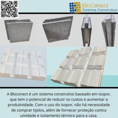 Imagem de BloConect Sistema Construtivo - 4 peças 50 x 50cm = 1M², 50x50x15 cm