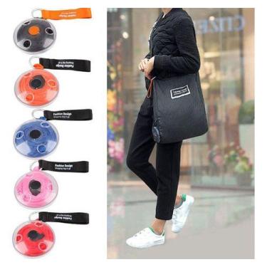 Imagem de Bolsa Sacola Eco De Compra Retrátil Dobrável Rolo Portátil - oem, Rosa