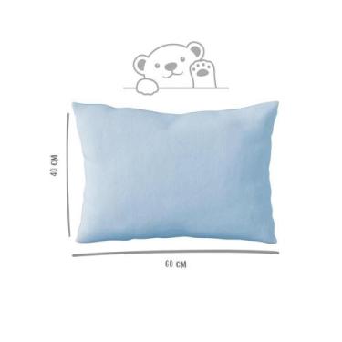 Imagem de Fronha Avulsa 40cm x 60cm Kids Malha 100% Algodão Lisa Azul Arrumadinh