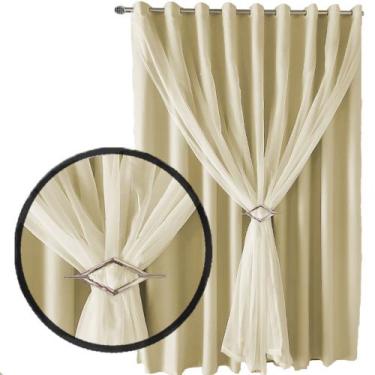 Imagem de cortina blackout Lisboa corta luz 8,00 x 2,80 voal branco - Bravin Cor