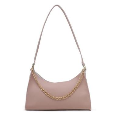 Imagem de Kit Bolsa Feminina Baguete Corrente Lateral + 3 Cintos Básico Fivela D