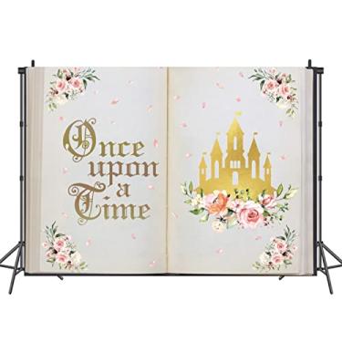 Imagem de INRUI Once Upon a Time Pano de Fundo de Contos de Fadas Castelo Rosa Floral Princesa Fotografia Fundo Castelo Antigo Casamento Feliz Aniversário Decorações de Festa (20 x 1,8 m)